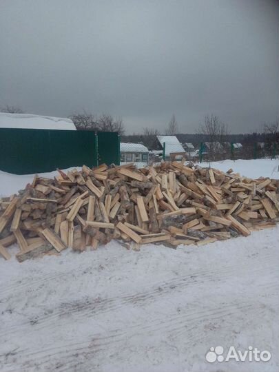Дрова колотые, тракторная телега