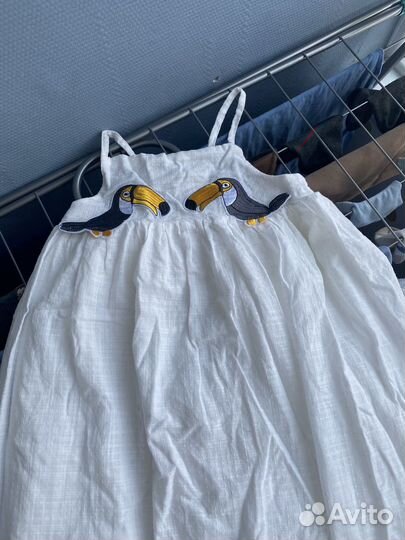 Платье летнее белое длинное для девочки