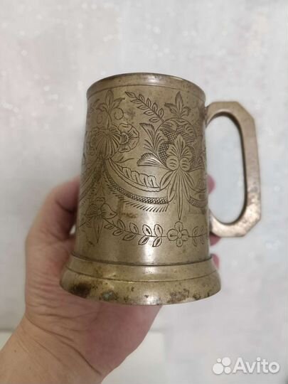 Кружка пивная с цветочным декором, 1960-1973 гг