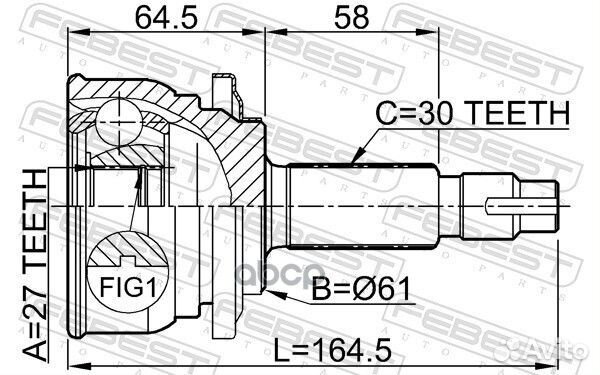 ШРУС внешний 27x61x30 toyota RAV4 2005-2013 011