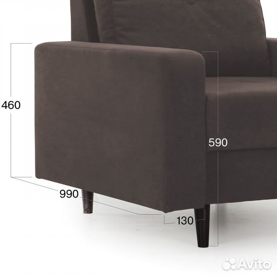 Кресло для отдыха Beneli лоретт, Коричневое, велюр