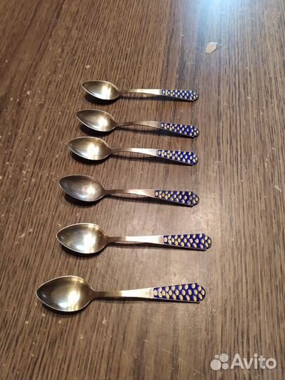 Чайные ложки серебро 918