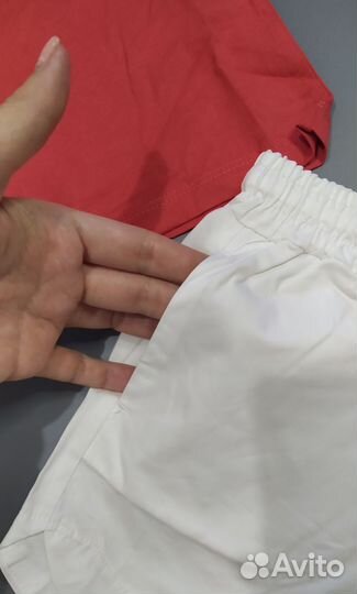 2в1 новый костюм шорты и футболка дня девочки 110