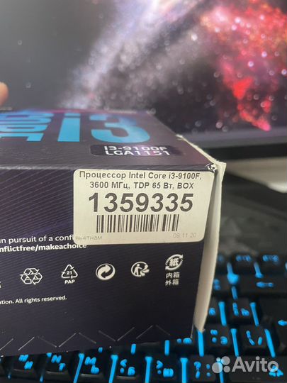 Процессор Intel core i3 9100f