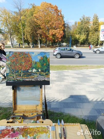 Картина холст масло этюд живопись пейзаж