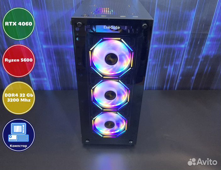 Системник игровой AMD5600-RTX4060-32DDR4-JBR51-A520