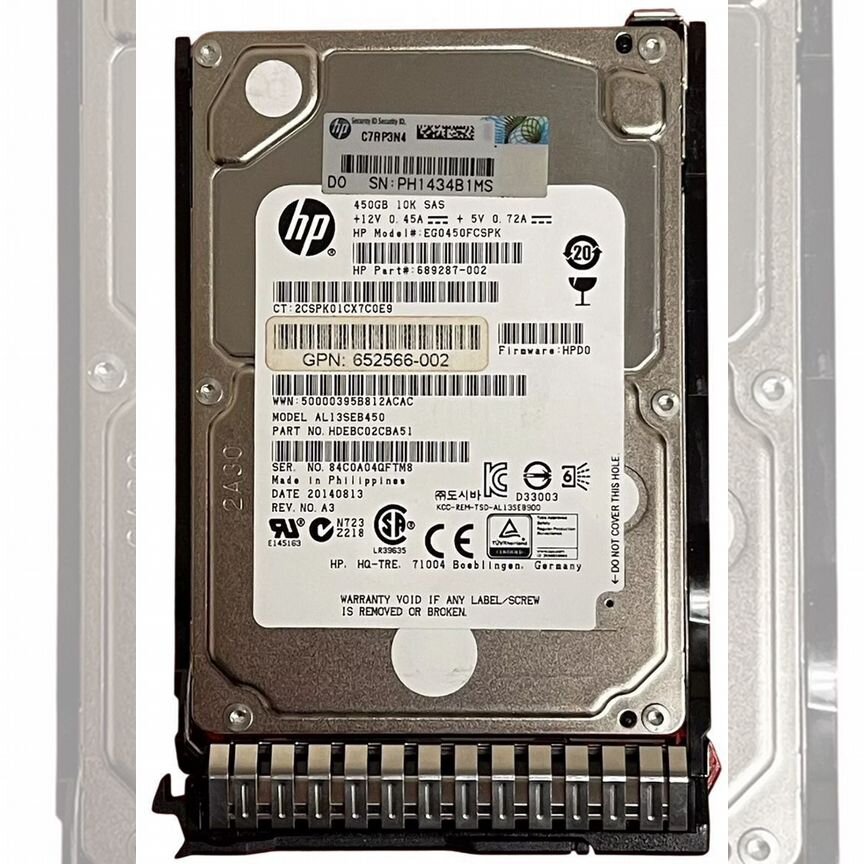 [EG0450FCSPK] Жесткий Диск Hp 450gb Sas 2,5" Hdd Eg0450fcspk