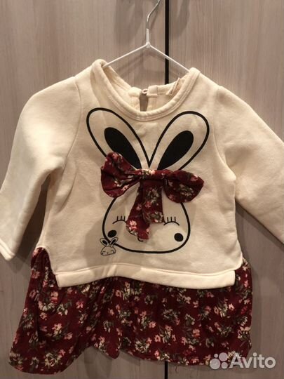 Теплое платье для девочки 80