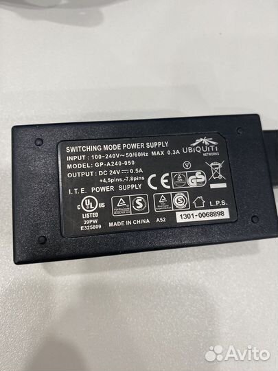 Poe инжектор ubiquiti power supply 24V 0.5A