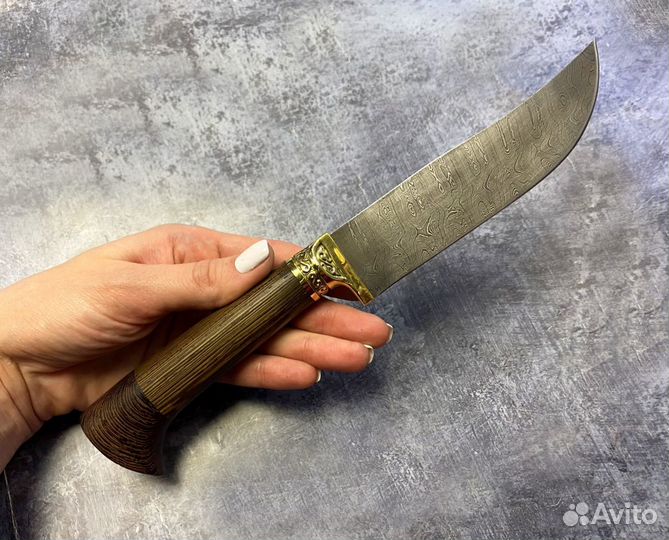 Нож Пчак Узбекский малый, дамасская сталь, рукоять