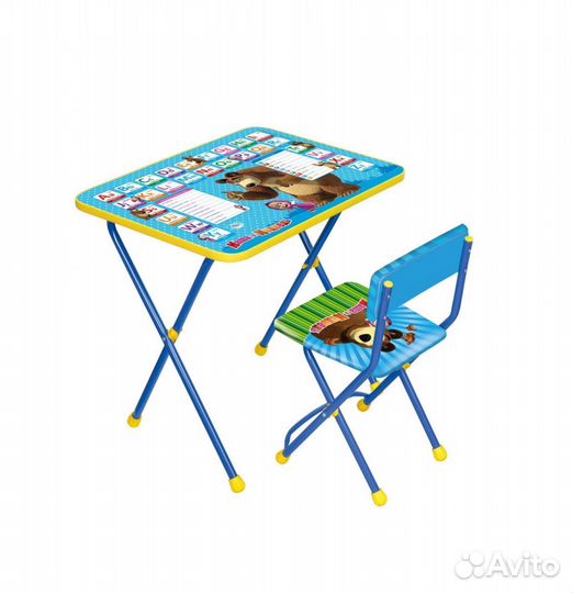 Комплект мебели Ника Маша и медведь синий