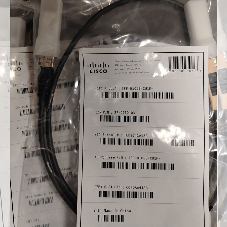 [SFP-H10GB-CU1M] Трансивер Cisco Новый Sfp-H10gb-Cu1m