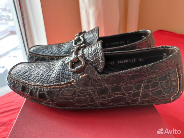 Мокасины Salvatore Ferragamo крокодил