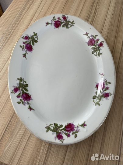 Блюдо большое овальное винтаж