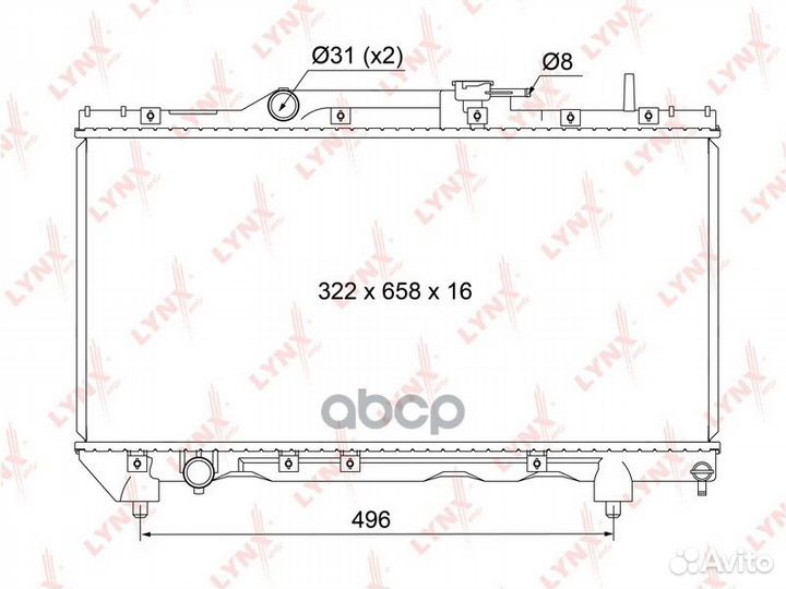 Радиатор охлаждения паяный MT RB1127 lynxauto