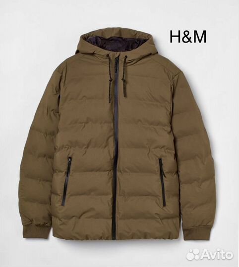 H&M Куртка пуховик р.L мужская бомбер зимняя