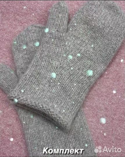 Продам вязаный комплект шарка, шарф, варежки