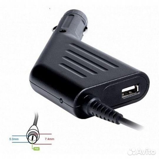 Автомобильная зарядка для ноутбука Dell 19.5V 4.6