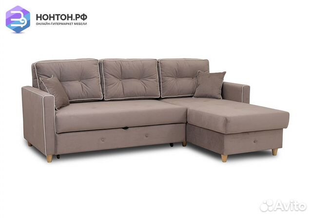 Диван угловой дельфин Айрин светло-коричневый