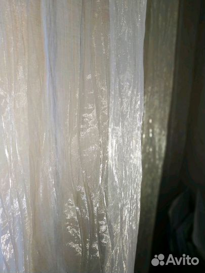 Тюль белый органза на шторной ленте
