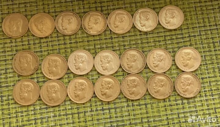 Золотые монеты 5 рублей николай 2