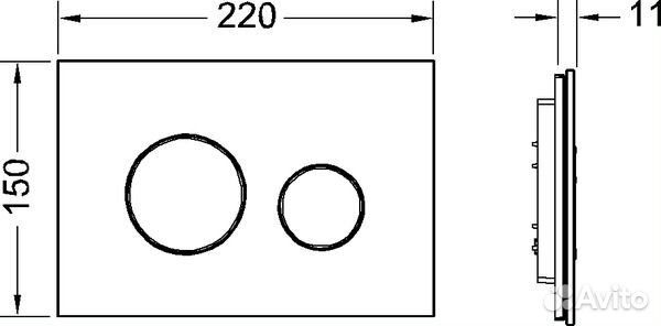 Кнопка для инсталляции tece Loop 9240656 черный/хр