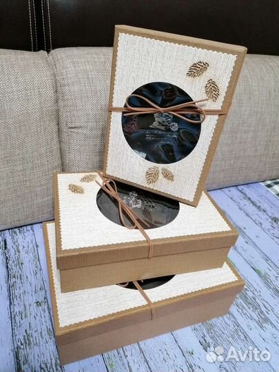 Коробка подарочная, витраж. 1-3 шт