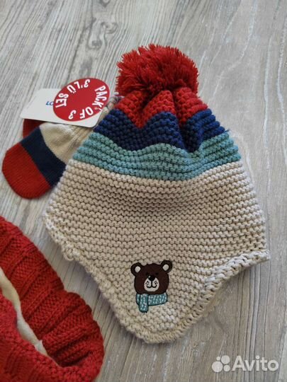 Комплект шапка, снуд и варежки