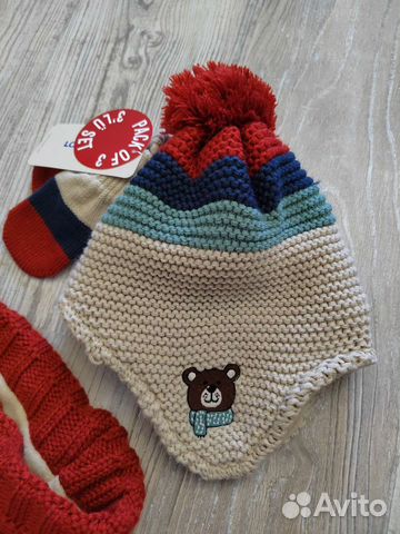 Комплект шапка, снуд и варежки