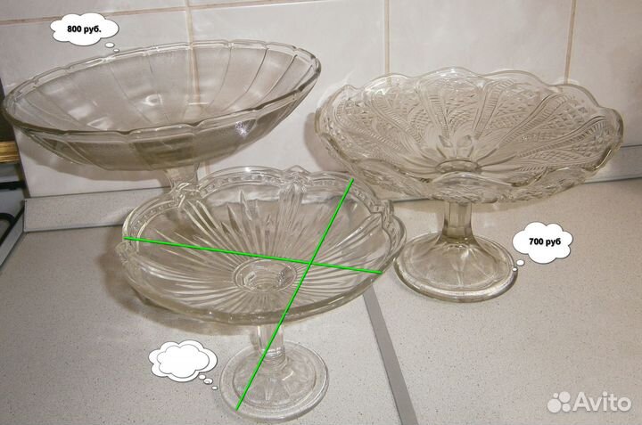 Ваза на ножке для фруктов, конфет. СССР