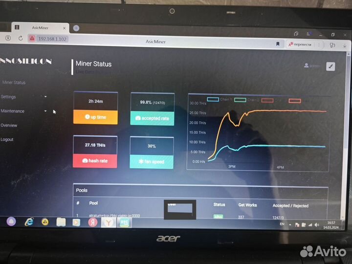 Asic антмайнер т2тz