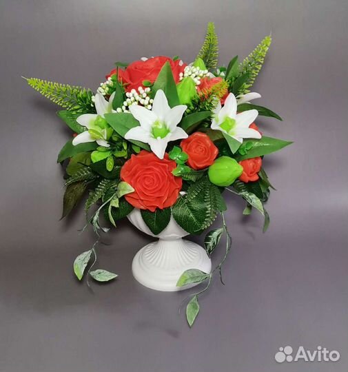 Подарок на день рождения Букет цветов из мыла