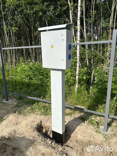 Электрик. Монтаж трубостойки и заземления