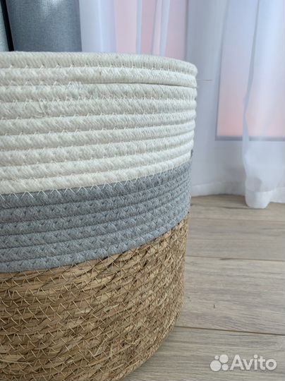 Кашпо плетеное напольное