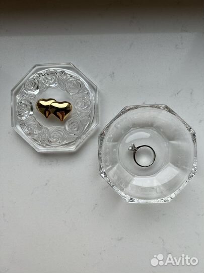 Шкатулка хрустальная для обручальных колец