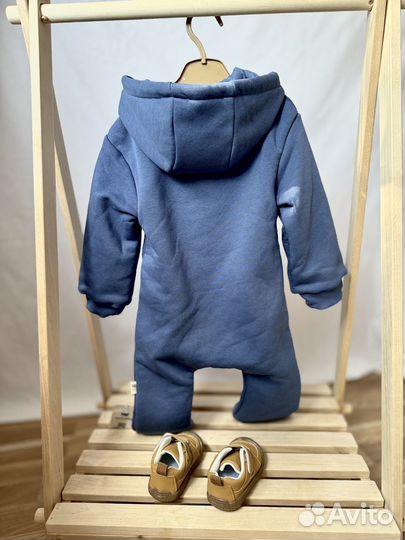 Теплый демисезонный комбинезон детский новый 92