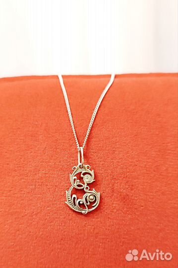 Подвеска буква Е серебро