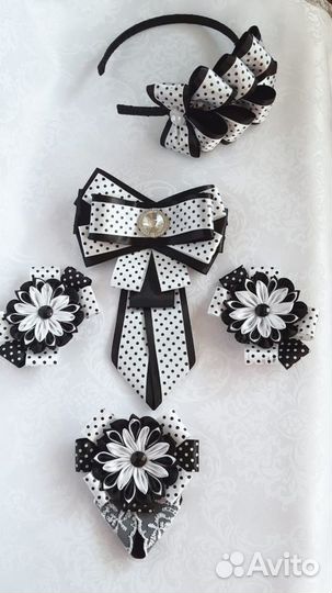 Банты, заколки, броши-галстуки, ободки