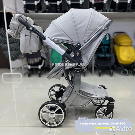 Новая легкая Коляска 2в1/3в1 в эко коже LuxMom 608