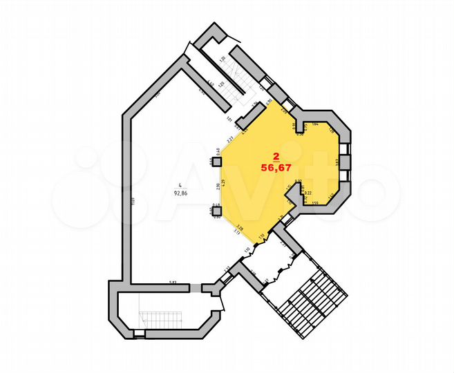 Свободного назначения, 56.67 м²