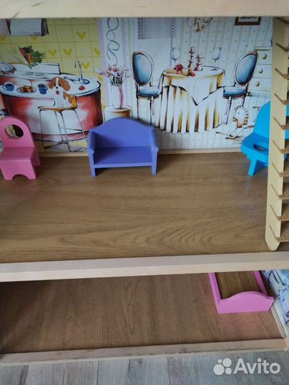 Кукольный домик для барби с мебелью
