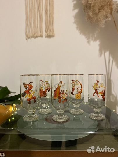 Винтажные бокалы / фужеры Танец 1980-е годы СССР