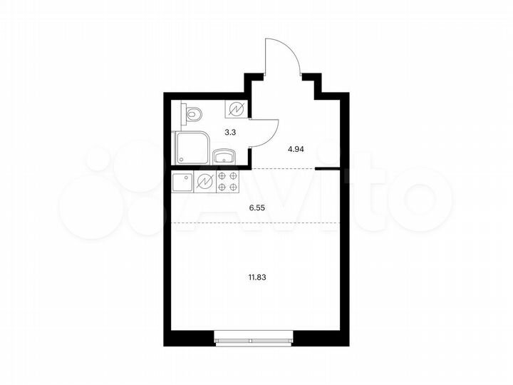 Квартира-студия, 26,6 м², 6/14 эт.