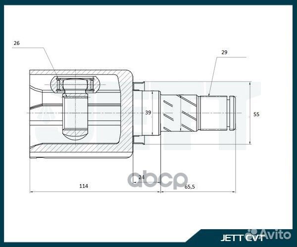 ШРУС внутренний jett V40-5036 V40-5036 jett