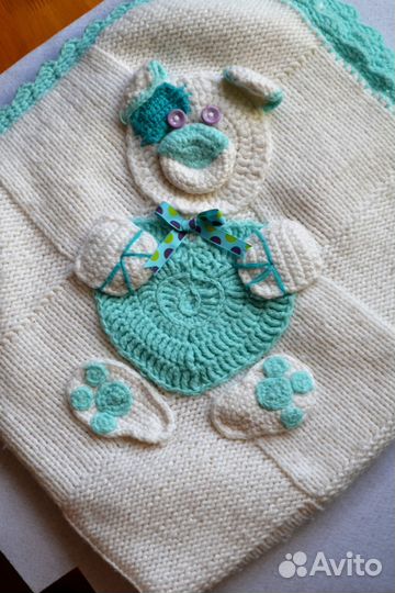 Плед вязаный ручной работы