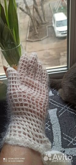 Ажурные перчатки из козьего пуха