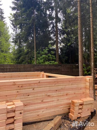 Брус профилированный с чашками из сосны 230х250