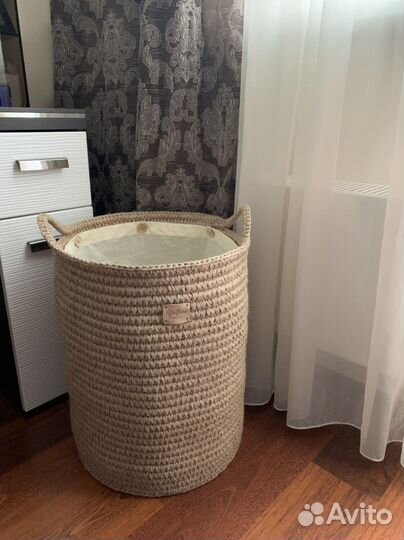 Корзина из джута на каркасе