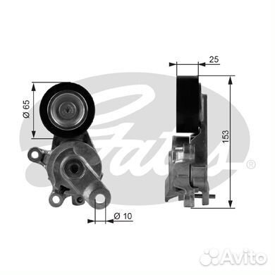 Натяжной ролик привода вспомогательных агрегатов drivealign gates t38209 для а/м vw polo, golf, pass