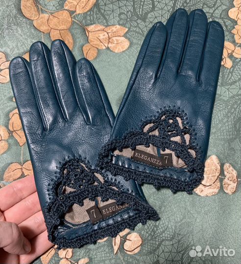 Перчатки женские кожаные размер 7